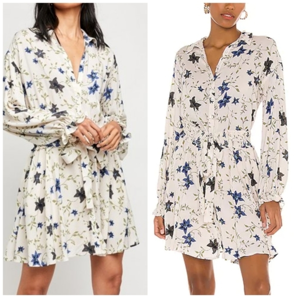Free People Lighten Up Mini Dress with Notched Collar